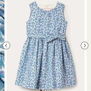 Mini Boden ivory blueberry dress